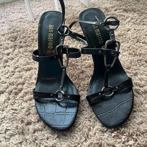Ann Marino Black Strappy Sandals